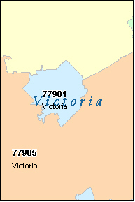 VICTORIA Texas, TX ZIP Code Map Downloads