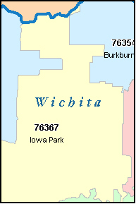 WICHITA FALLS Texas, TX ZIP Code Map Do picture
