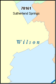 WILSON County, Texas Digital ZIP Code Map