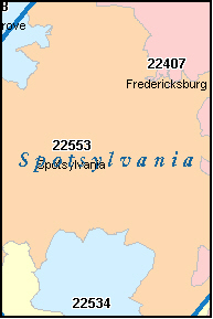 SPOTSYLVANIA County, Virginia Digital ZIP Code Map