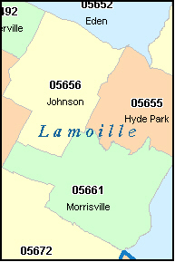 lamoille county map zip code vt vermont