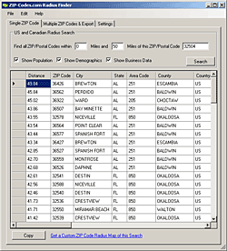 ZIP Code Radius Finder Application